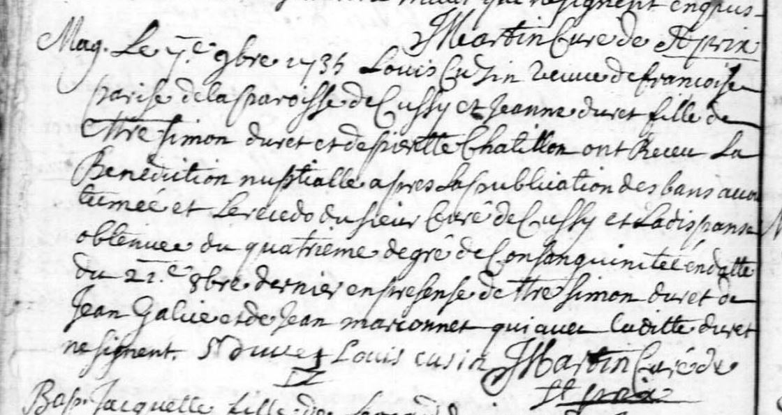Mariage Louis Cusin Jeanne Duret 7 11 1735.jpg